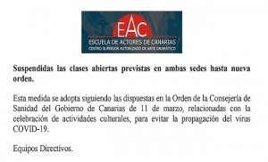 SUSPENDIDAS CLASES ABIERTAS